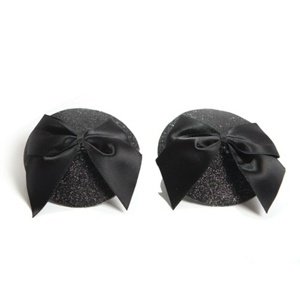 Nálepky na bradavky BIJOUX INDISCRETS BURLESQUE PASTIES BOW black