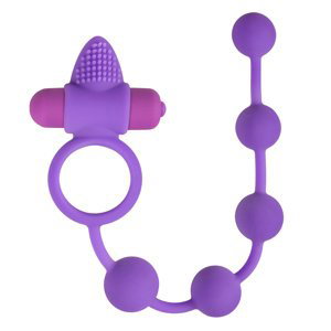 Kroužek na penis s kuličkami Easytoys Couples Collection Triple Pleasure Couple Toy purple