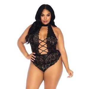 Body Leg Avenue Backless and Crotchless Teddy black XL-2XL