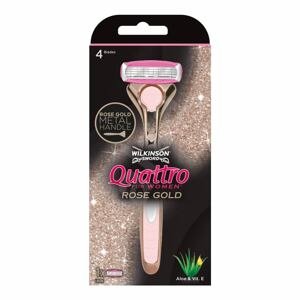 Holicí strojek WILKINSON Sword Quattro Rose Gold pro ženy + 1 ks hlavice