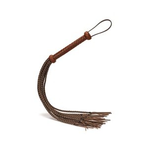 Bič jezdecký Liebe Seele Equestrian Leather Cat O' Nine Tails Flogger hnědý