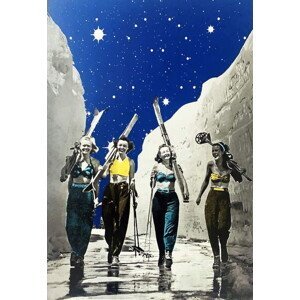 Storno, Anne - Obrazová reprodukce Skiing girls, 2022, (26.7 x 40 cm)