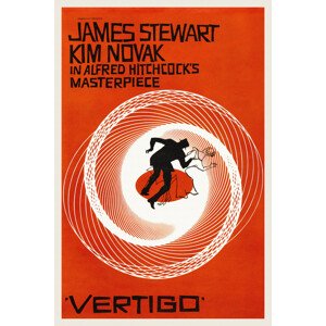 Obrazová reprodukce Vertigo, Alfred Hitchcock (Vintage Cinema / Retro Movie Theatre Poster / Iconic Film Advert), (26.7 x 40 cm)