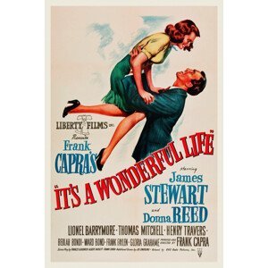 Obrazová reprodukce It's a Wonderful Life (Vintage Cinema / Retro Movie Theatre Poster / Iconic Film Advert), (26.7 x 40 cm)