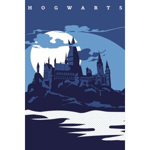 Umělecký tisk Harry Potter - Hogwarts, (26.7 x 40 cm)