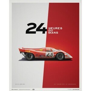 Umělecký tisk Porsche 917 - Salzburg - 24 Hours of Le Mans - 1970, (40 x 50 cm)