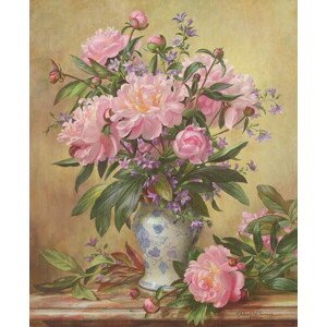 Obrazová reprodukce AB/302 Vase of Peonies and Canterbury Bells, Williams, Albert, 35x40 cm