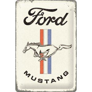 Plechová cedule Ford - Mustang - Horse & Stripes, 20x30 cm