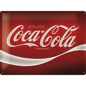 Plechová cedule Coca-Cola - Logo - Red Lights, (40 x 30 cm)