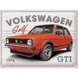 Plechová cedule Volkswagen VW - Golf GTI 1976, 40x30 cm