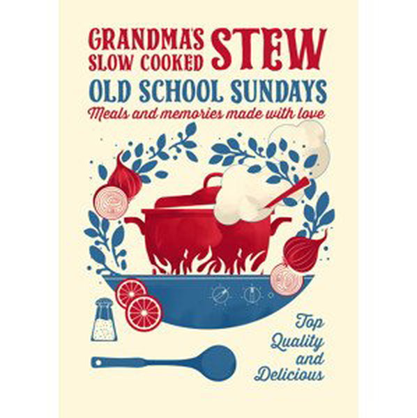 Ilustrace Grandmas Stew kitchen print, Dionisis Gemos, (30 x 40 cm)