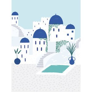 Ilustrace Santorini, Aislinn Simmonds, (30 x 40 cm)