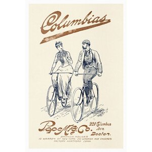 Ilustrace Columbia's Tourist Manual for Bicyclers (Retro Bike AD), (26.7 x 40 cm)