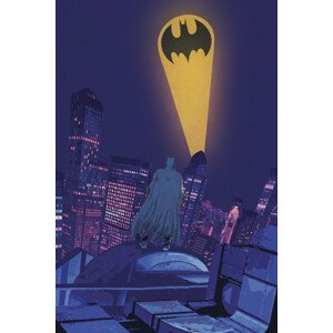 Umělecký tisk Batman - Night Sky Logo, (26.7 x 40 cm)