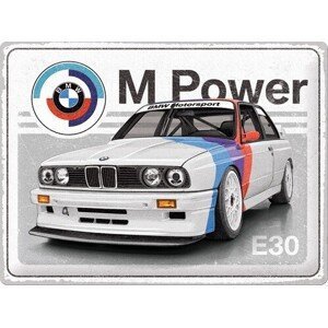 Plechová cedule BMW - E30 M Power, 40x30 cm