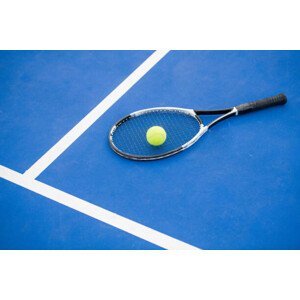 Umělecká fotografie Tennis Concept on Blue, SeventyFour, (40 x 26.7 cm)