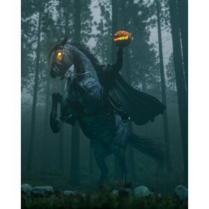 Umělecký tisk Sleepy Hollow Headless Horseman, TheCrimsonMonkey, (30 x 40 cm)