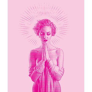 Ilustrace Beautiful young woman praying, GeorgePeters, (35 x 40 cm)