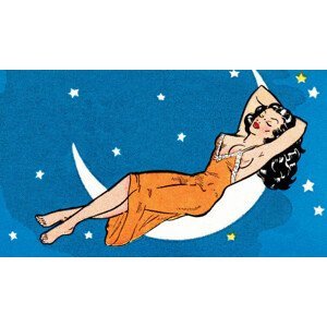 Ilustrace Sleeping woman on the moon, CSA Images, (40 x 22.5 cm)