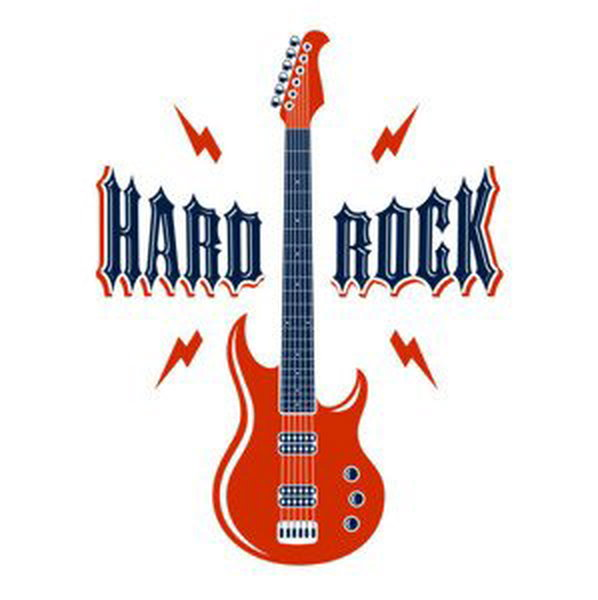Umělecký tisk Hard Rock emblem with electric guitar, Sylverarts, (30 x 40 cm)