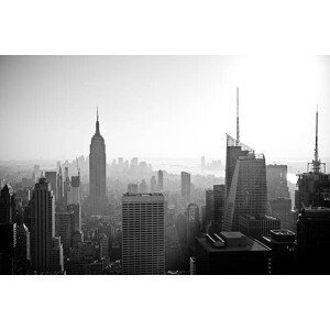 Umělecká fotografie New York City Downtown Black and White, John Bencina, (40 x 26.7 cm)