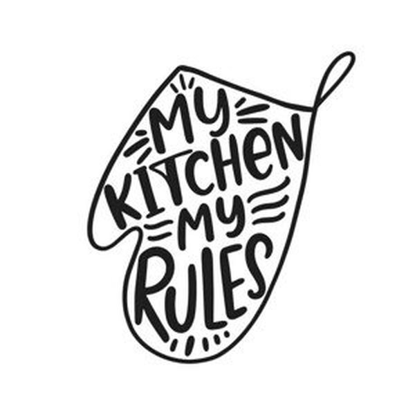 Ilustrace My Kitchen My Rules Inscription, Artrise, (40 x 40 cm)