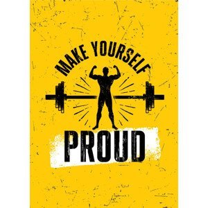 Ilustrace Make Yourself Proud. Strong Workout Fit, subtropica, (30 x 40 cm)
