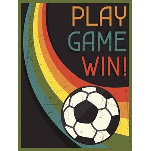 Ilustrace Play Game Win! Retro poster in flat design style., incomible, (30 x 40 cm)