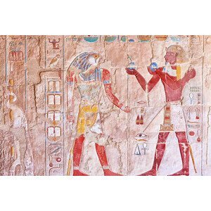 Umělecká fotografie Hieroglyphs at the Temple of Queen Hatshepsut, Peter Unger, (40 x 26.7 cm)