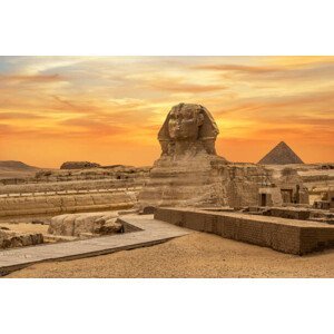 Umělecká fotografie Landscape with Egyptian pyramids, Great Sphinx, Pavel Muravev, (40 x 26.7 cm)