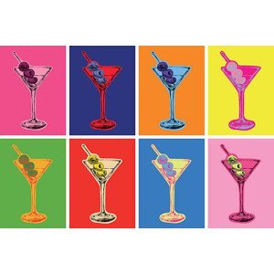 Umělecký tisk Set of Colored Martini Cocktails with, vasya_, (40 x 26.7 cm)