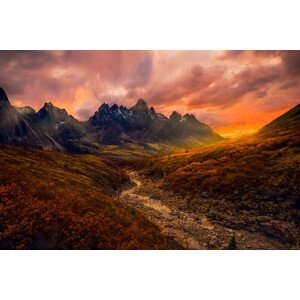 Umělecká fotografie Yukon Sunset, Greg Stokesbury, (40 x 26.7 cm)
