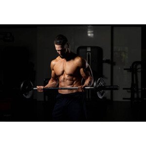 Umělecká fotografie Biceps Exercise With Barbell, Wirestock, (40 x 26.7 cm)