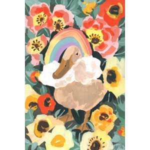 Ilustrace Duck With Rainbow, Ania Zwara, (26.7 x 40 cm)