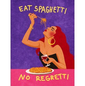 Ilustrace Eat spaghetti no regretti, Raissa Oltmanns, (30 x 40 cm)