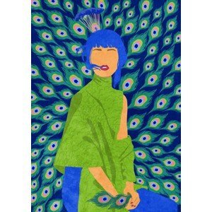 Ilustrace peacock woman, Raissa Oltmanns, (30 x 40 cm)
