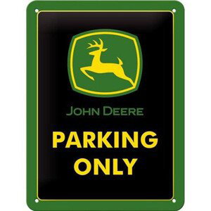 Plechová cedule John Deere Parking Only, 15x20 cm