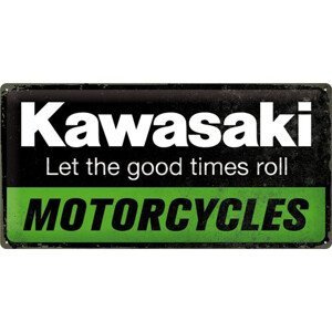 Plechová cedule Kawasaki Motorcycles, (50 x 25 cm)