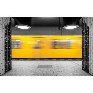 Umělecká fotografie Blurred Motion Of Train At Subway Station, Reinhard Krull, (40 x 24.6 cm)