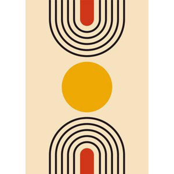 Ilustrace Abstract geometric line poster. Mid century, Liubov Mahda, (30 x 40 cm)