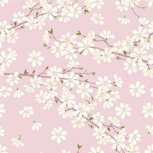 Ilustrace Cherry Blossom Pattern, Rusanovska, (40 x 40 cm)