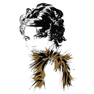 Ilustrace Fashion girl in sketch-style, Verlen4418, (40 x 40 cm)