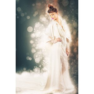 Umělecká fotografie Beauty fashion model dressed in white, Pilin_Petunyia, (26.7 x 40 cm)