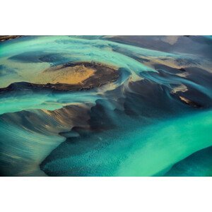 Umělecká fotografie Beautiful emerald-colored glacial rivers of Iceland,, EXTREME-PHOTOGRAPHER, (40 x 26.7 cm)