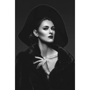 Umělecká fotografie Beautiful girl in fur coat and hat, Svetography, (26.7 x 40 cm)