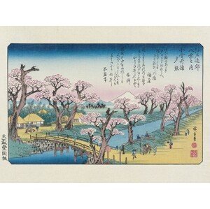 Umělecký tisk Hokusai - Evening Glow At Koganei Border, Utagawa Hiroshige, (40 x 30 cm)