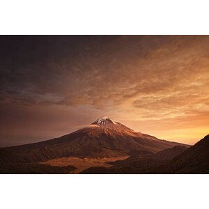 Umělecká fotografie Sunset over mountain, (40 x 26.7 cm)