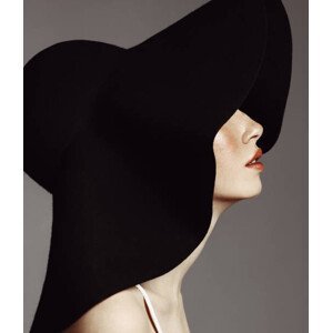 Umělecká fotografie Beautiful elegant woman with hat, lambada, (35 x 40 cm)