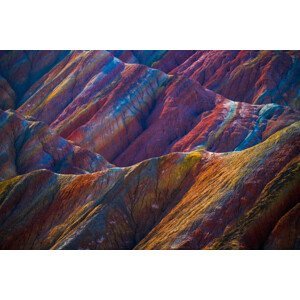 Umělecká fotografie Rainbow mountains, Zhangye Danxia geopark, China, kittisun  kittayacharoenpong, (40 x 26.7 cm)