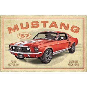 Plechová cedule Ford Mustang - GT 1967 Red (60x40), (60 x 40 cm)